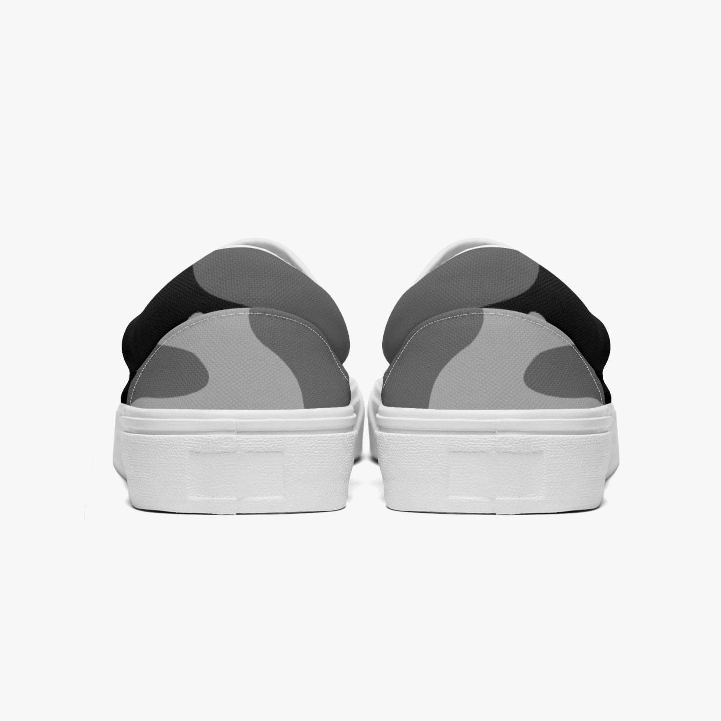 Camo Slip-On Shoes | Gray, Black, and White Camouflage