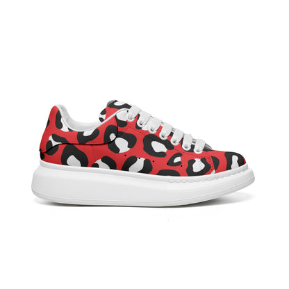 Leopard Sneakers | Oversized McQueens | Red, Black and White