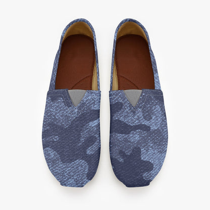 Camo Toms | Denim Blue Camouflage Canvas Shoes