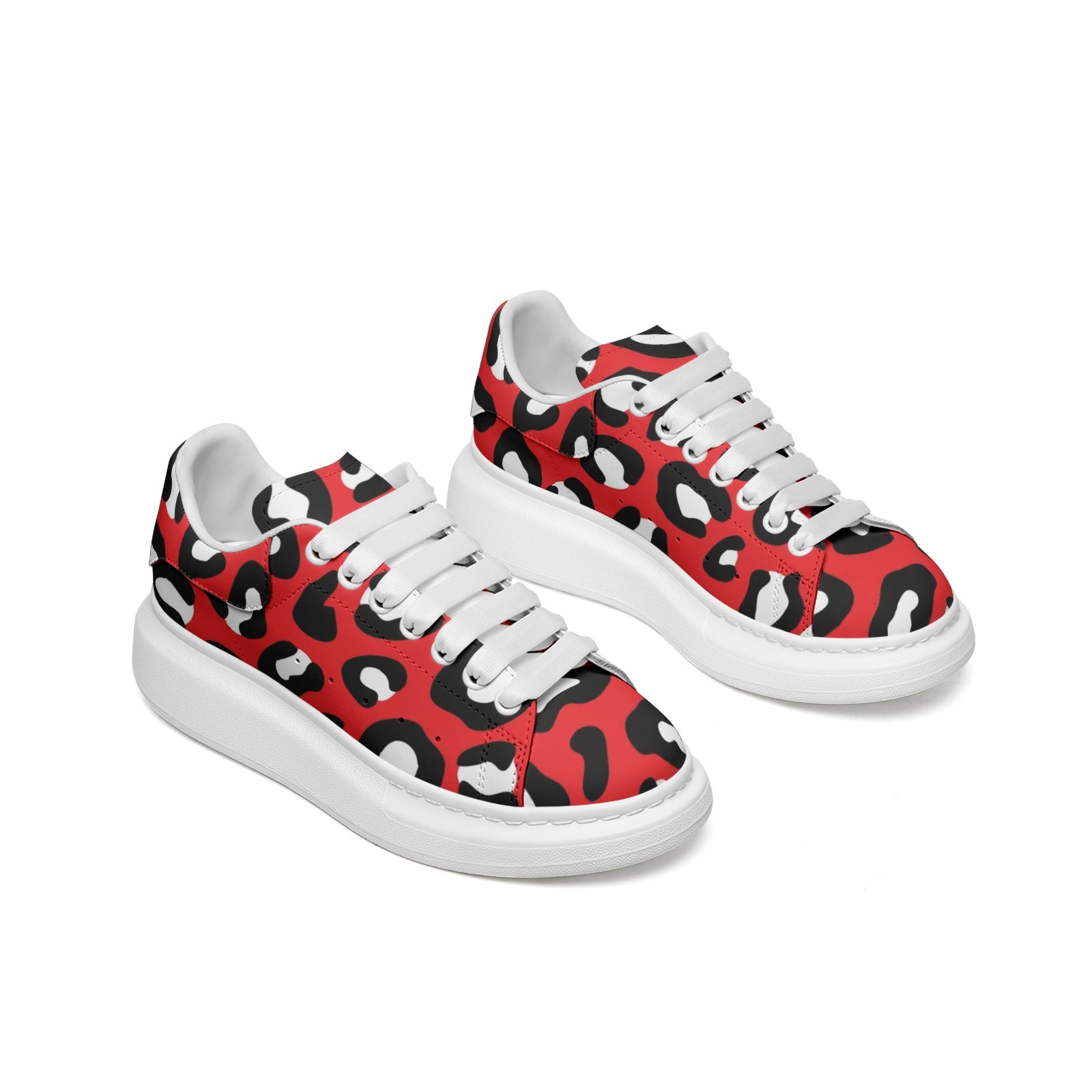 Leopard Sneakers | Oversized McQueens | Red, Black and White