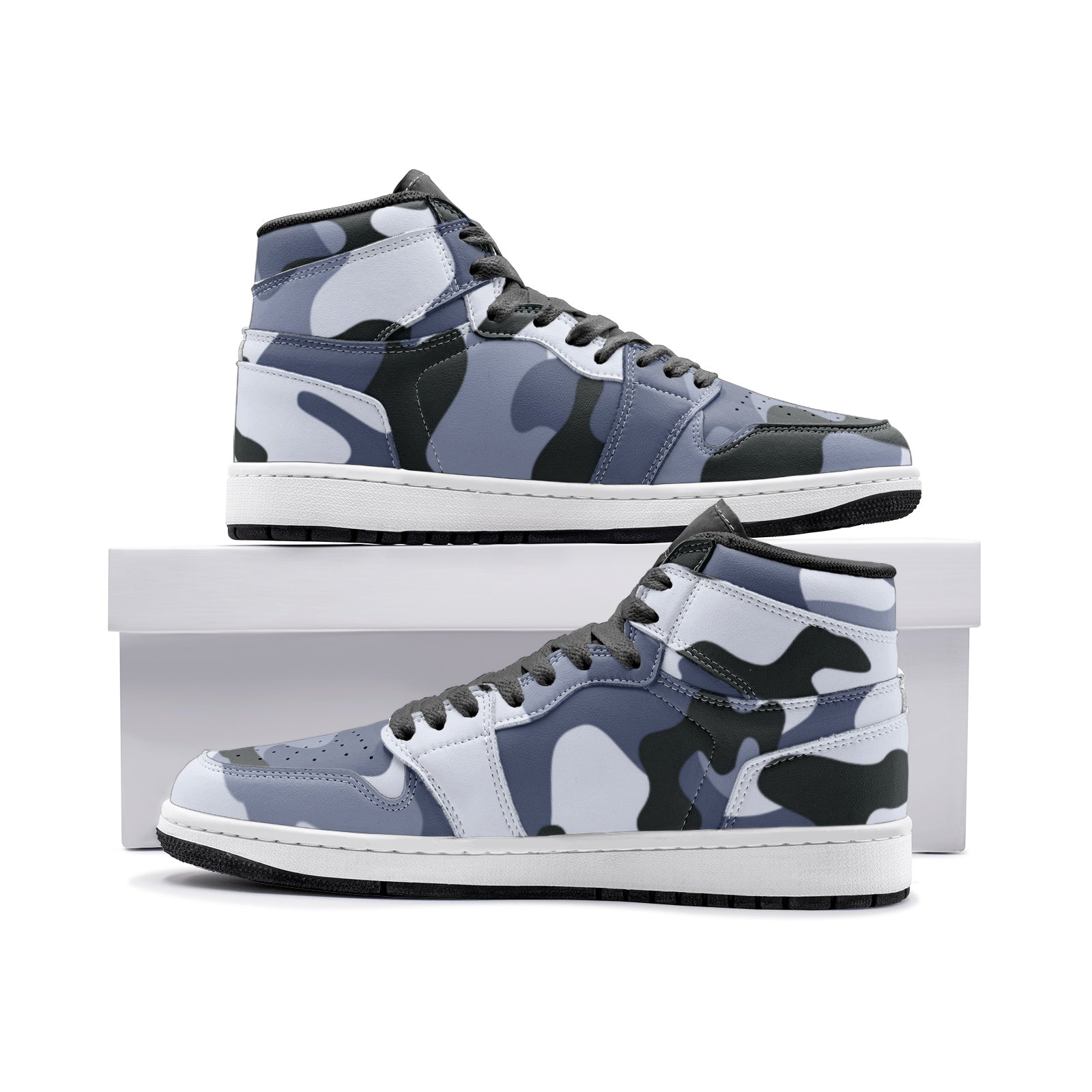 Camo Sneakers | High-Top | Light Blue Camouflage