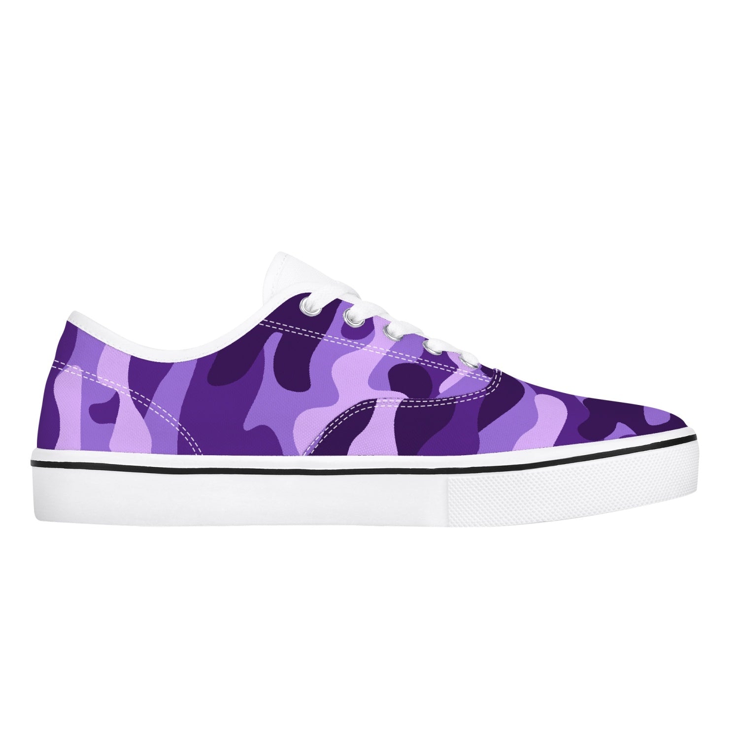 Camo Skate Shoes | Purple, Blue, and Mauve Camouflage