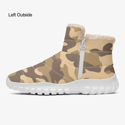 Camo Boots | Cotton-pad Fur Zipper Up | Khaki