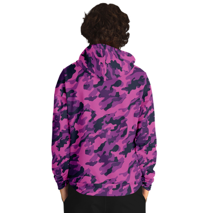 Pink Camo Hoodie | Blue & Magenta Mixed Camouflage