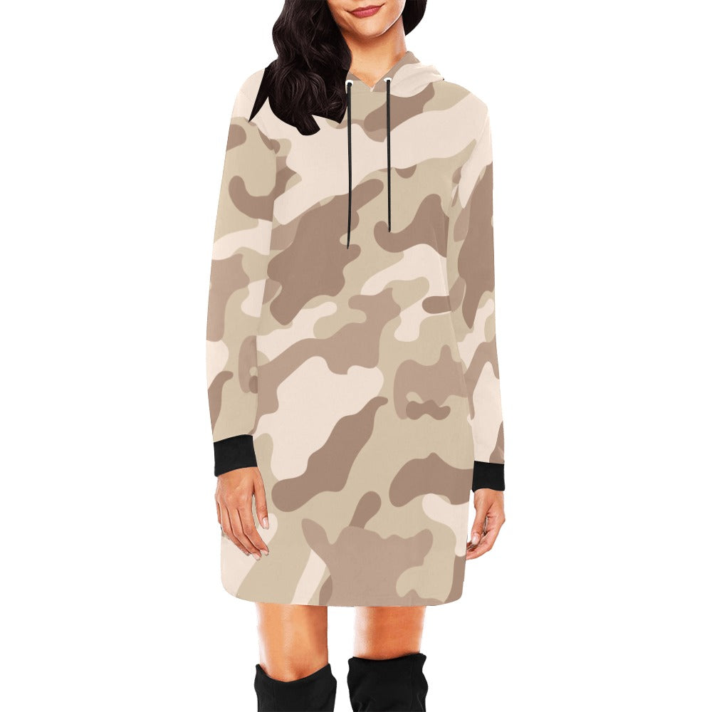 Camo Hoodie Dress | Desert Brown Camouflage