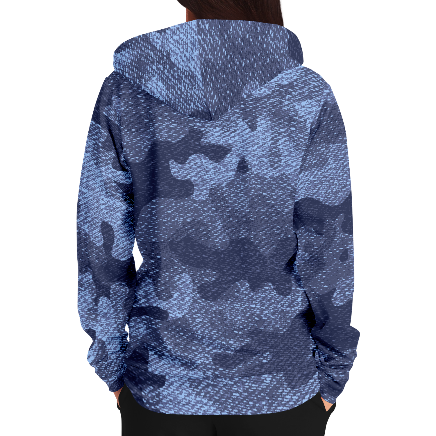 Zip-Up Hoodie | Denim Blue Camouflage