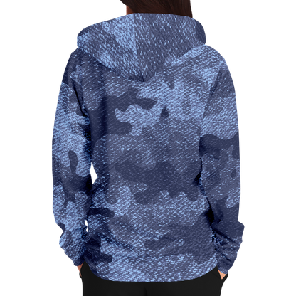 Zip-Up Hoodie | Denim Blue Camouflage