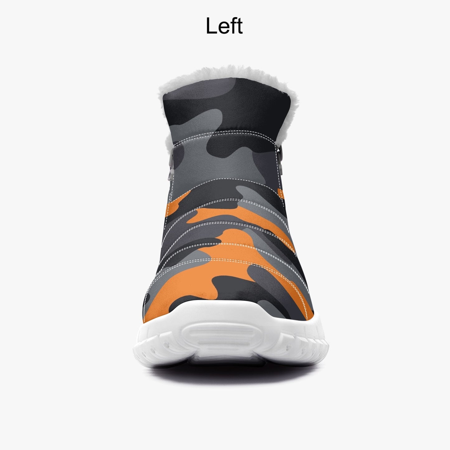 Camo Boots | Cotton-pad Fur Zipper Up | Orange, Black & Gray