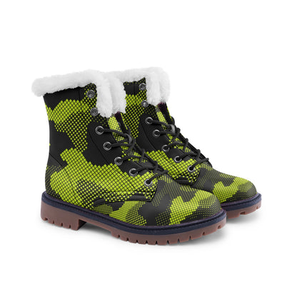 Snow Camo Boots | Green Dotted Camouflage