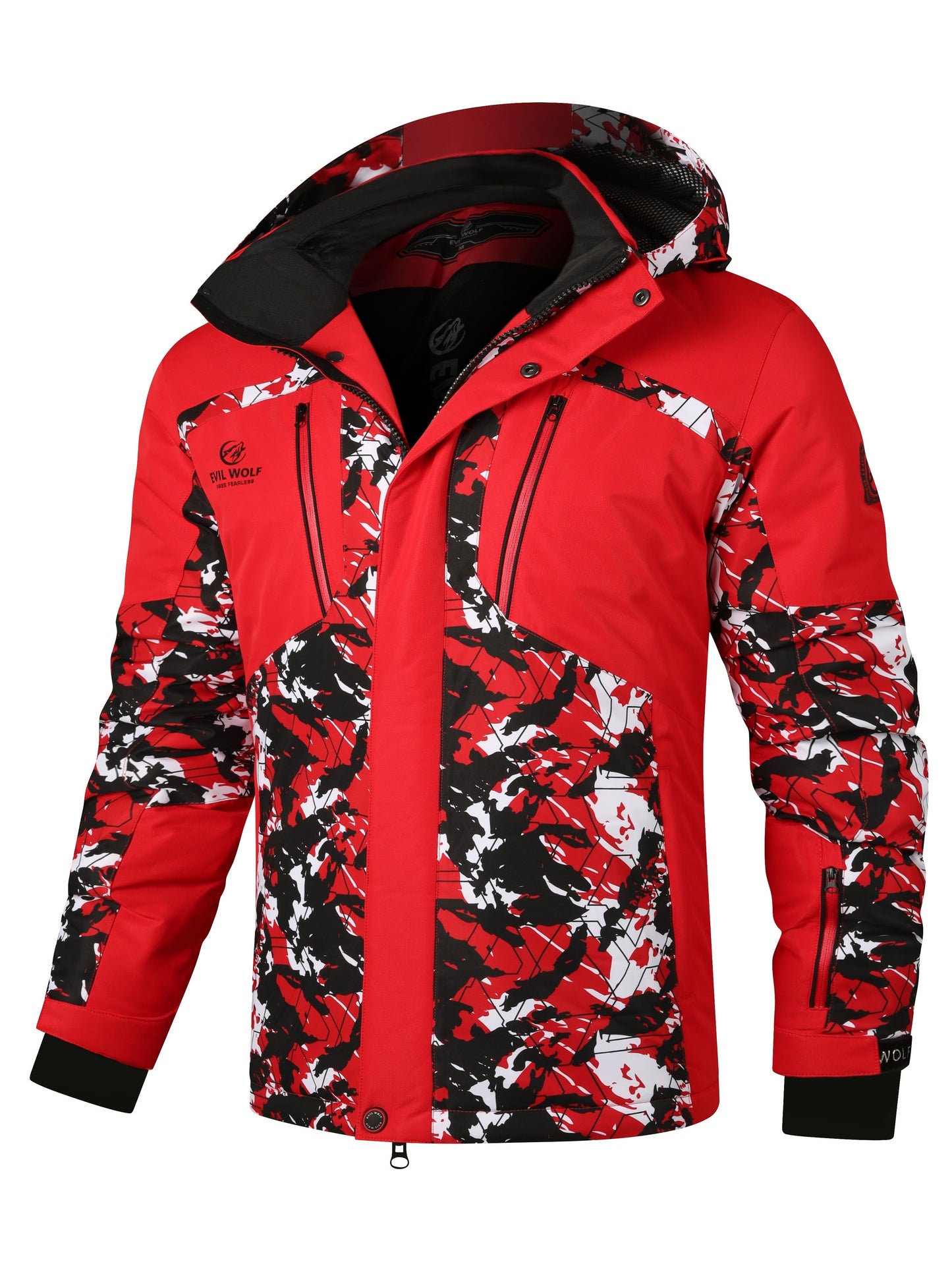 Camo Ski Jacket for Men: Hooded, Insulated, Regular Fit Outerwear