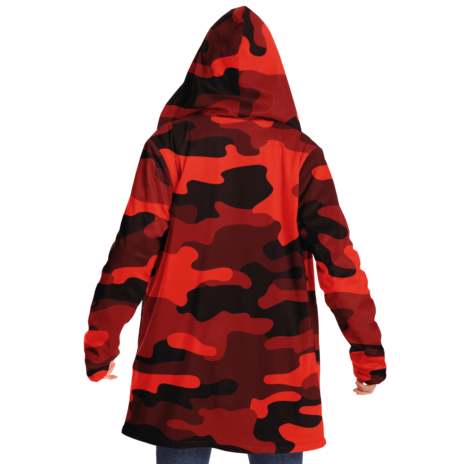 Camo Cloak | Scarlet Red & Black Camouflage | Microfleece