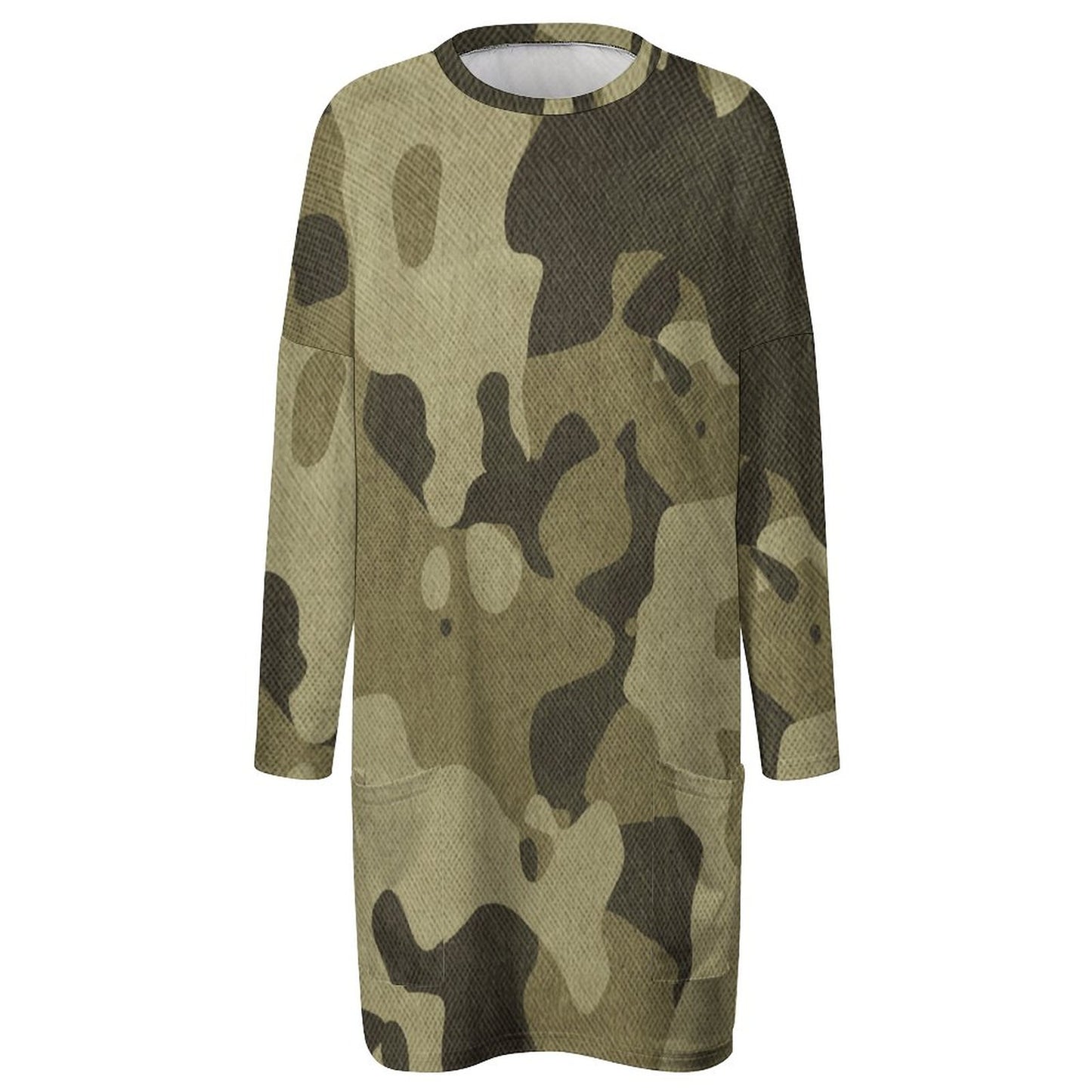 Camo Shirt | Loose Fit Long Sleeves | Green Fabric