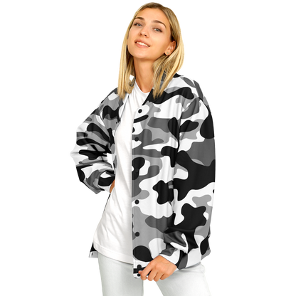 Baseball Camo Jacket | Military Camouflage in Black & White