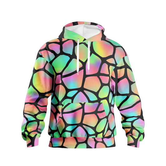 Giraffe Neon Hoodie For Men | Gradient Rainbow Pullover