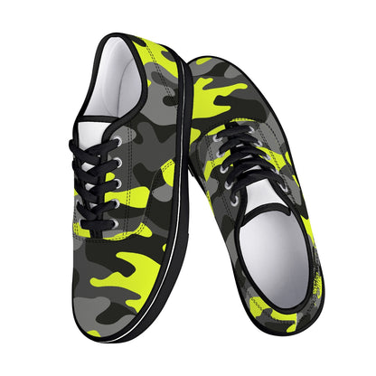 Camo Skate Shoes | Yellow, Black, and Gray Camouflage