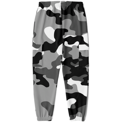 Camo Cargo Pants | Unisex | Black, White & Gray Camouflage