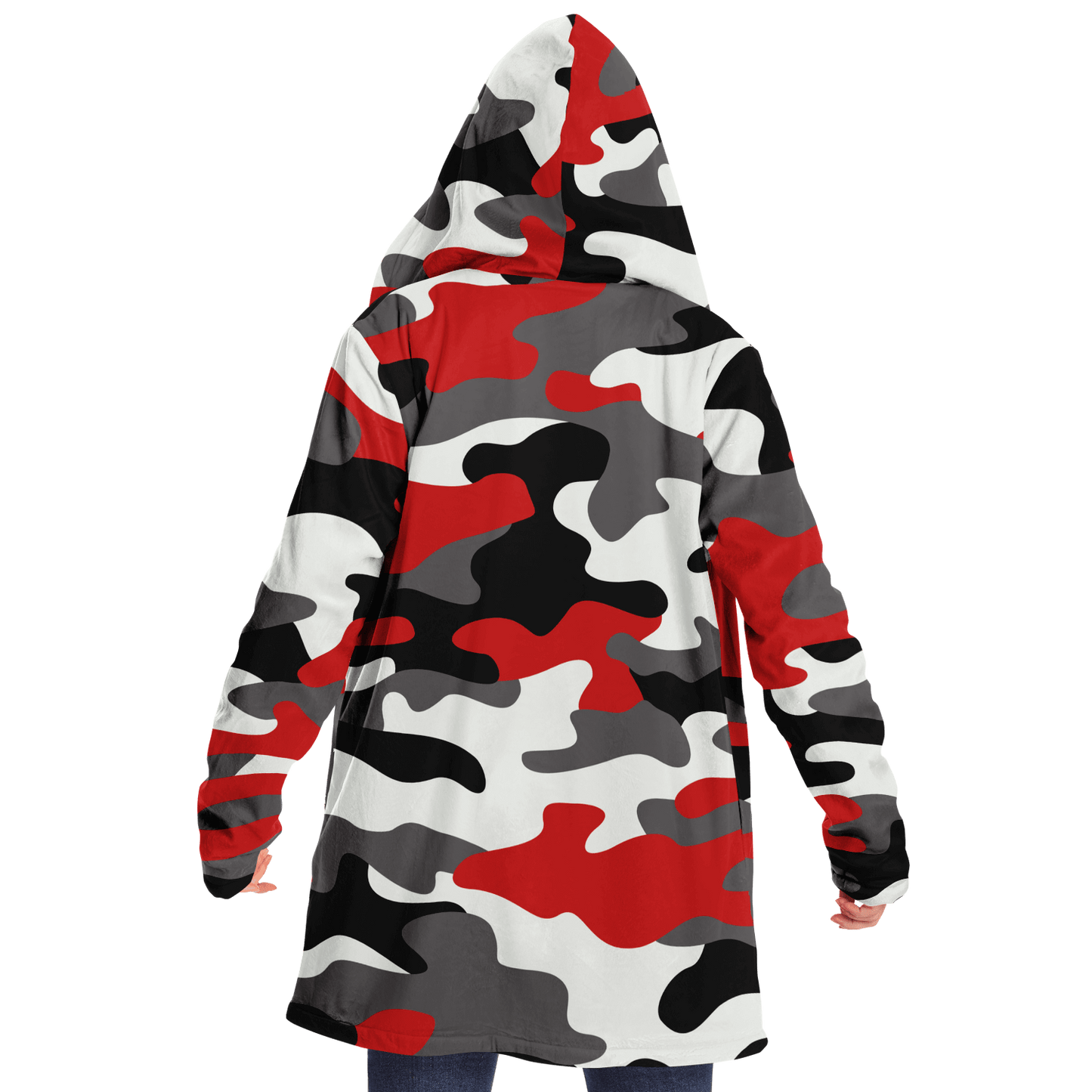 Camo Cloak | Red, Black, & White Camouflage | Microfleece