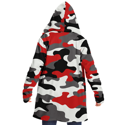 Camo Cloak | Red, Black, & White Camouflage | Microfleece