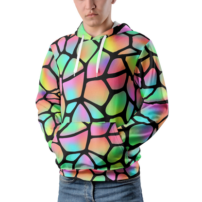 Giraffe Neon Hoodie For Men | Gradient Rainbow Pullover