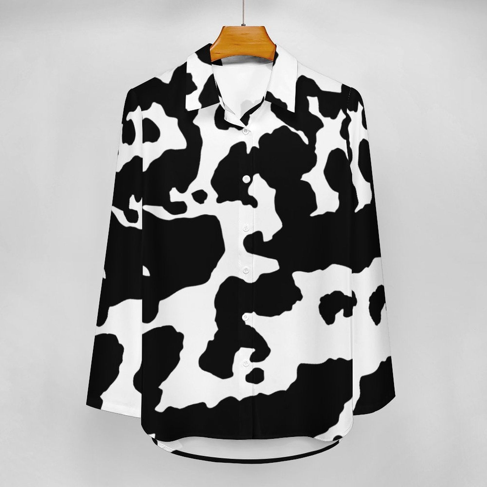 Women's Button-Up Camo Shirt | Black & White