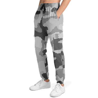 Camo Cargo Pants | Unisex | Black & White Digital Dotted