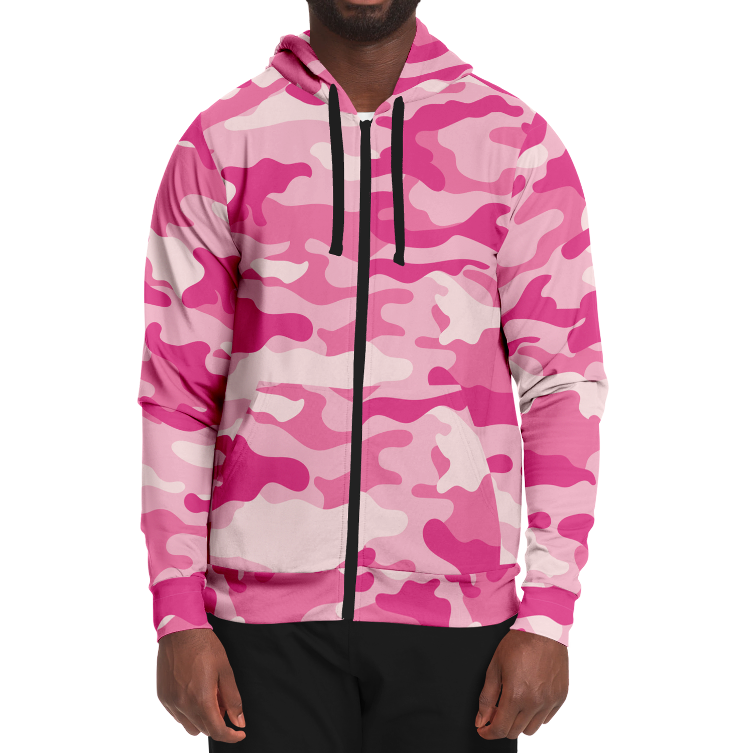 Zip-Up Hoodie | Lavender Pink Camouflage