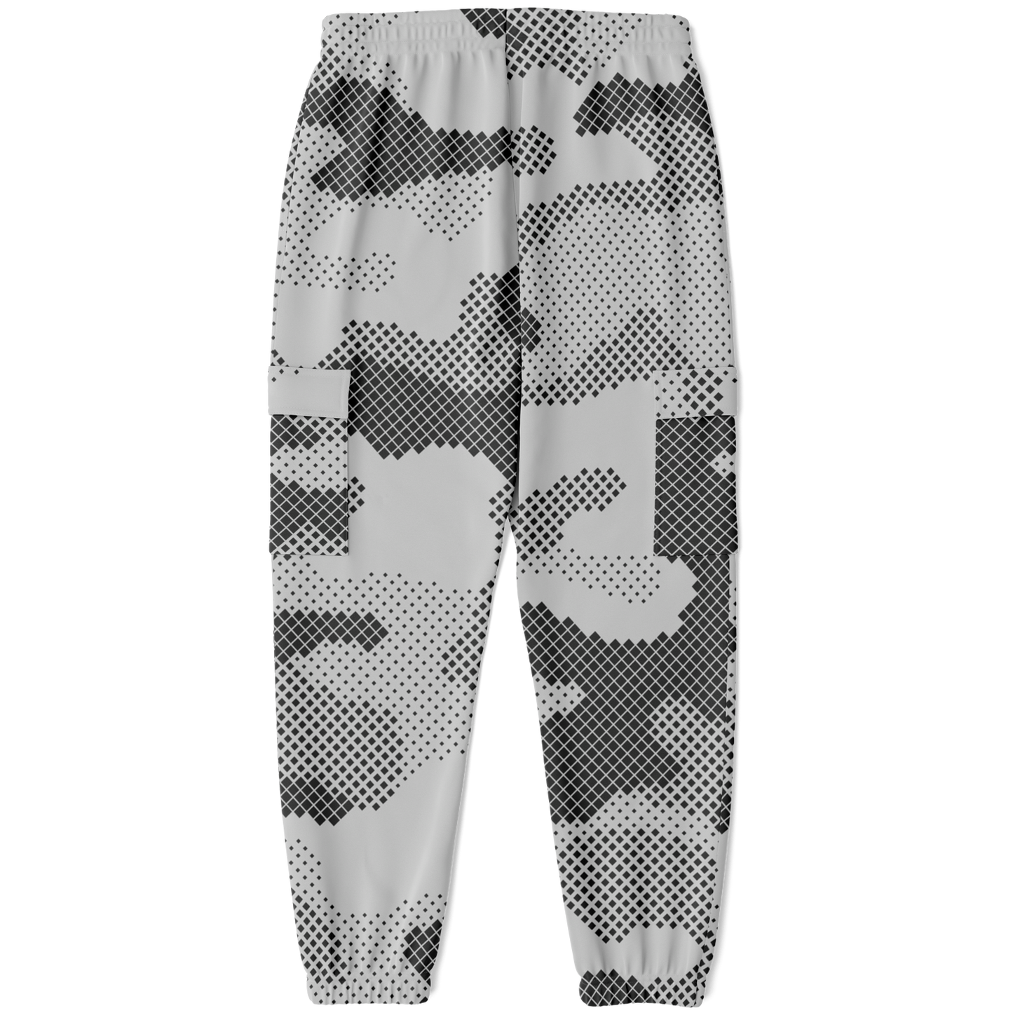 Camo Cargo Pants | Unisex | Black & White Digital Dotted