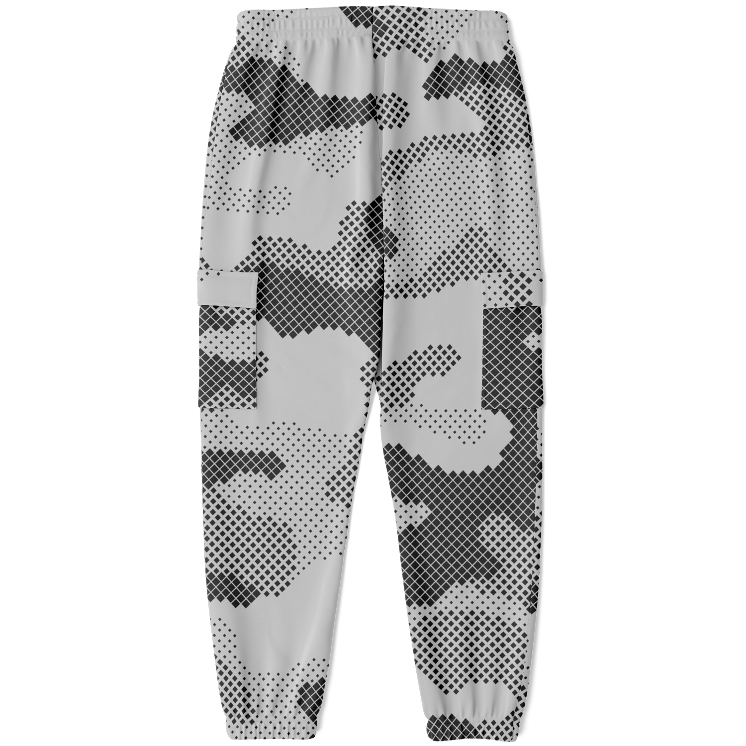 Camo Cargo Pants | Unisex | Black & White Digital Dotted