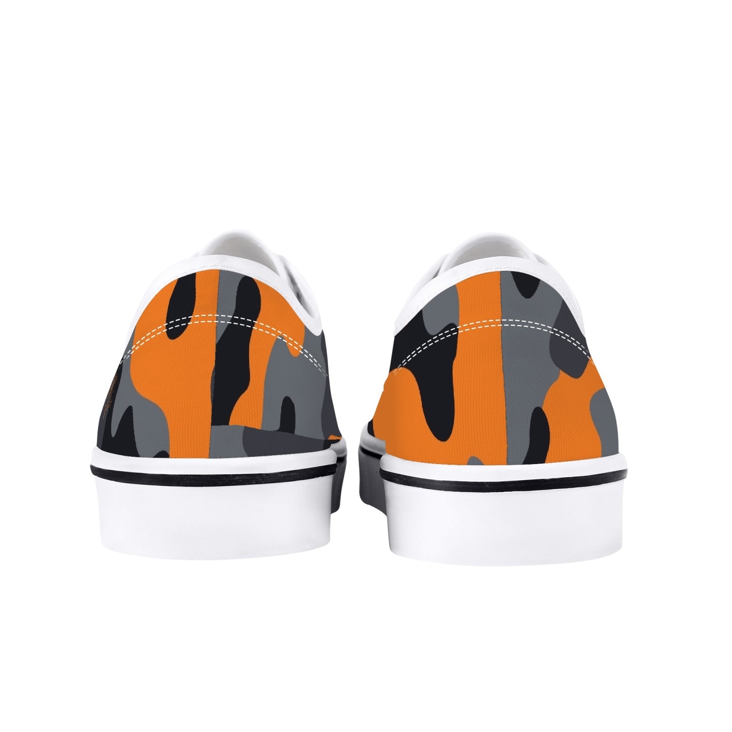 Camo Skate Shoes | Orange, Black, and Gray Camouflage