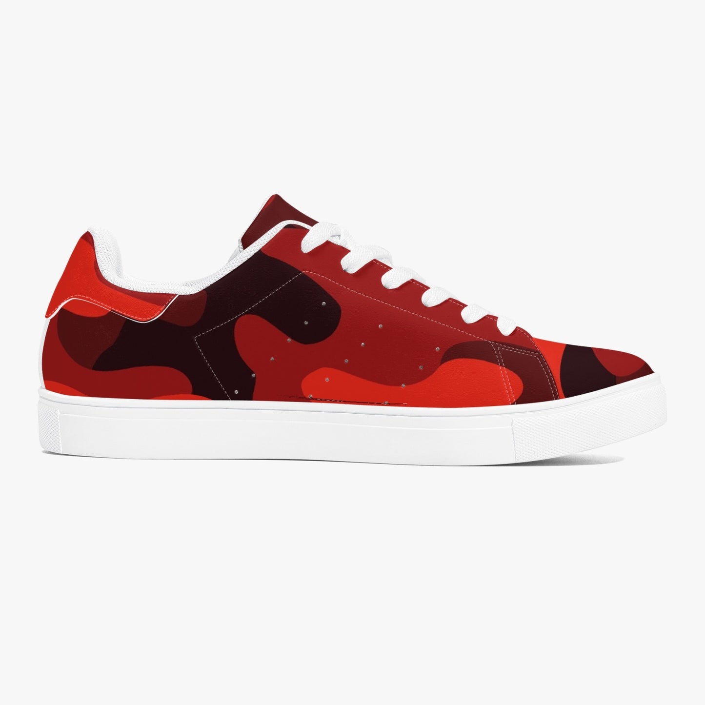 Camo Sneakers | Classic Low-Top Leather | Scarlet Red & Black