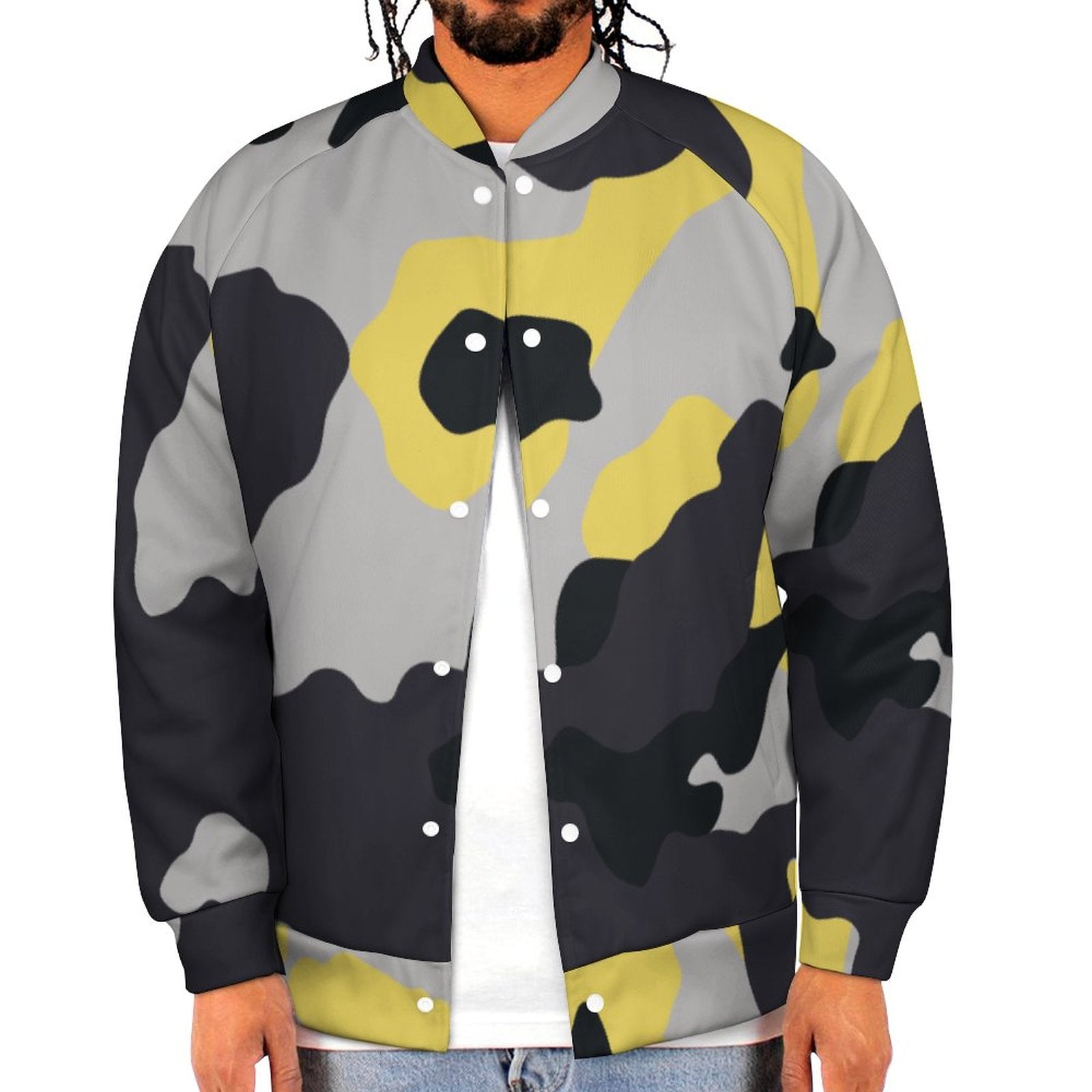 Men's Camo Jacket | Yellow, Black & Silver Camouflage