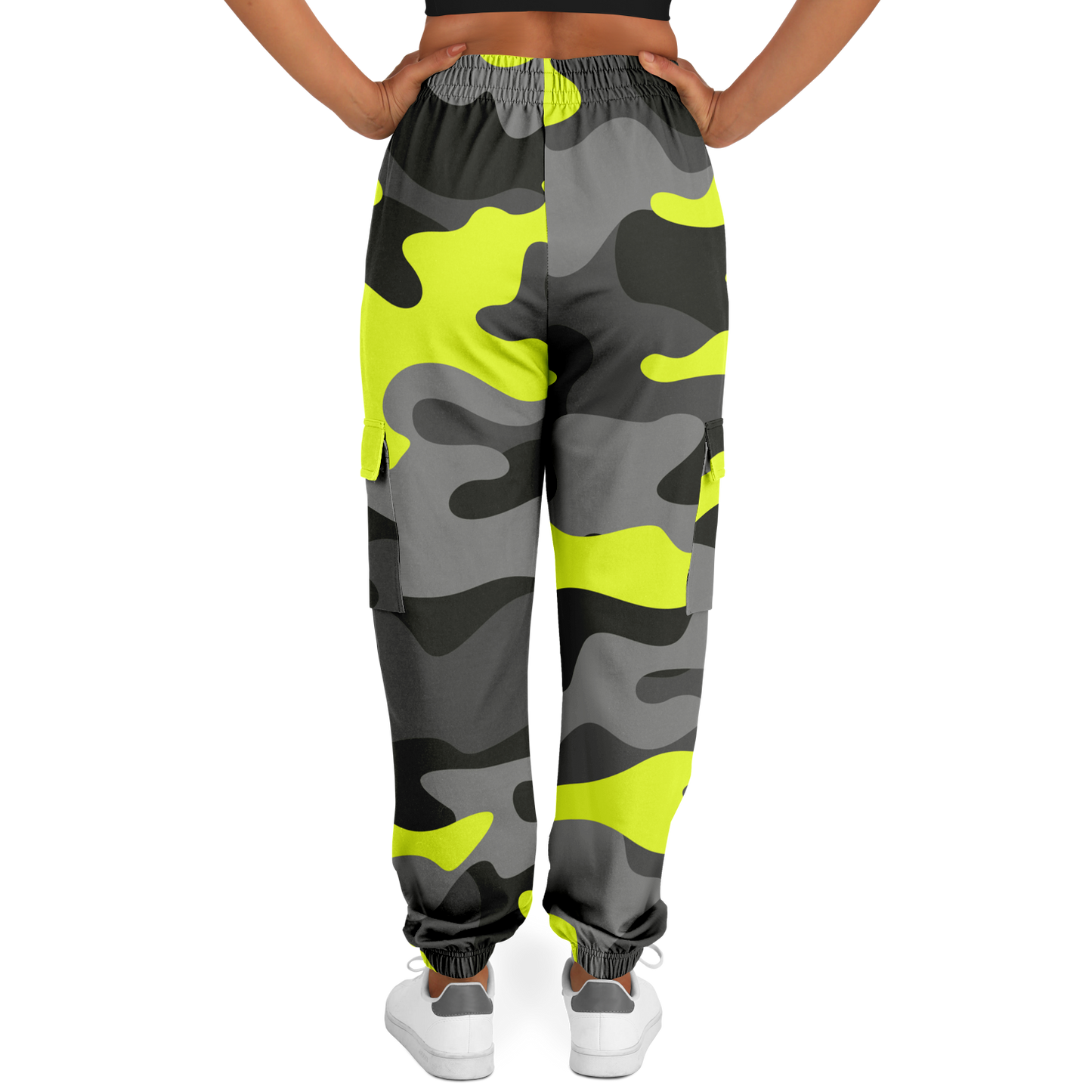 Camo Cargo Pants | Unisex | Black, Gray & Yellow Camouflage