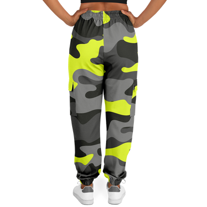 Camo Cargo Pants | Unisex | Black, Gray & Yellow Camouflage