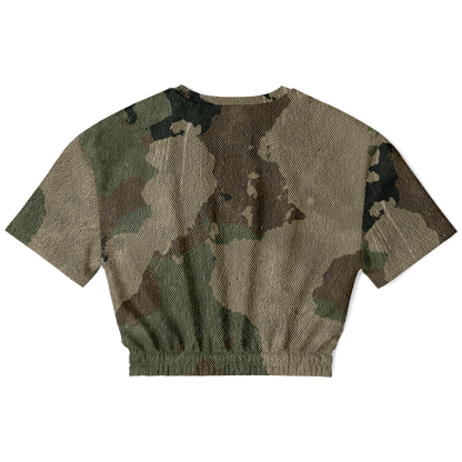 Camo Crop Top Sweatshirt | Dirty Old Brown Camouflage