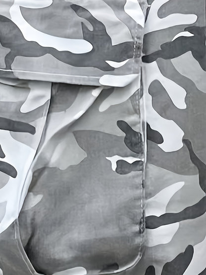 Men's Casual Camo Cargo Pants | Loose Fit, Multi-Pocket