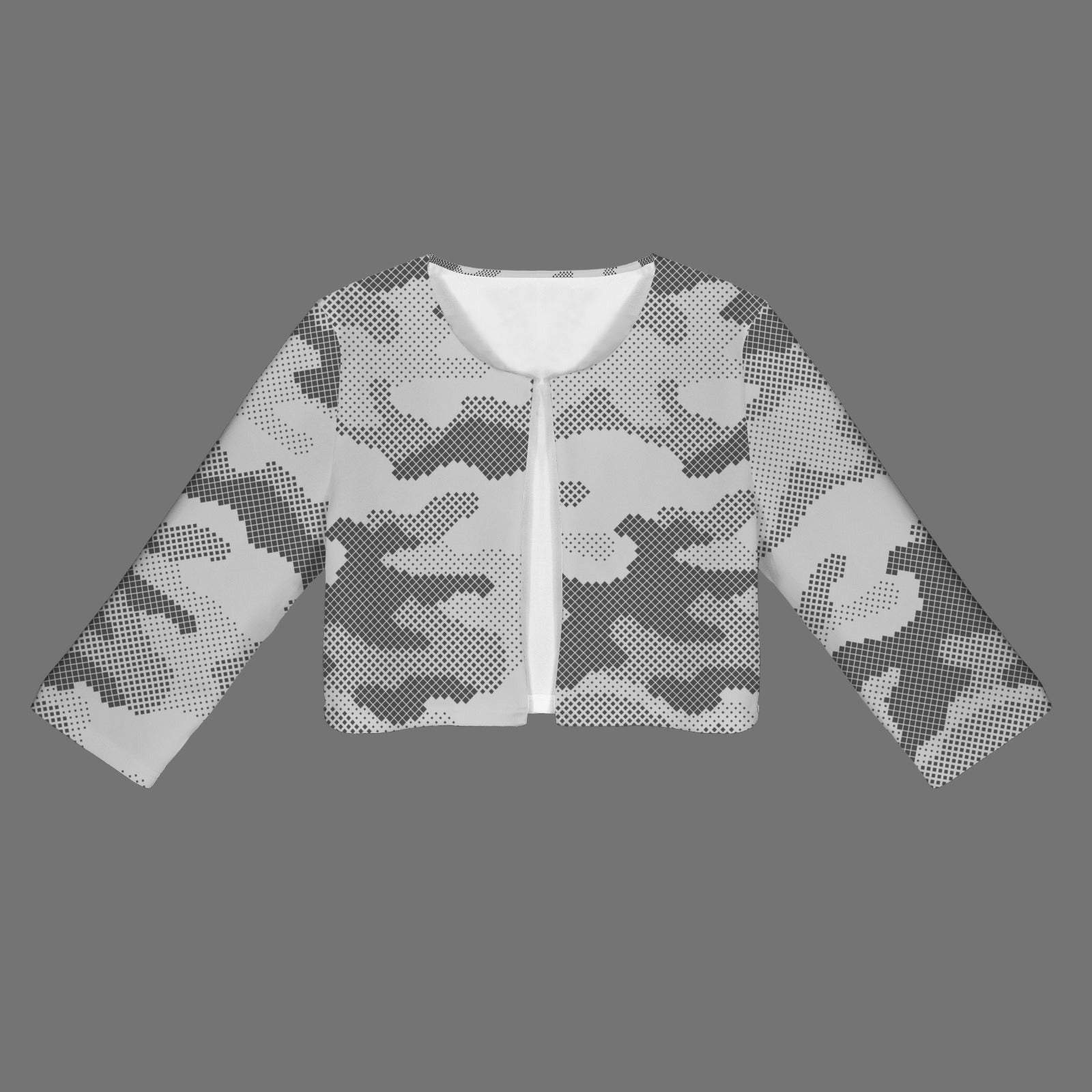 Camo Blazer | Cropped Open Front | Digital Gray Camouflage