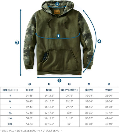 Heavyweight Camo Hoodie for Men | Hidden Pocket | V-Neck