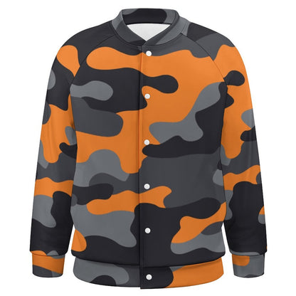 Men's Camo Jacket | Orange, Gray & Black Camouflage