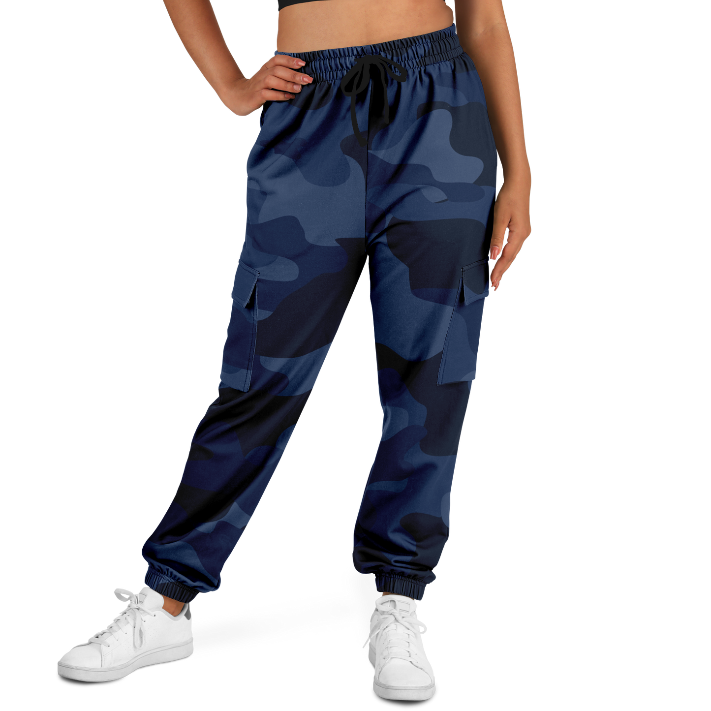 Camo Cargo Pants | Unisex | Deep Blue Camouflage