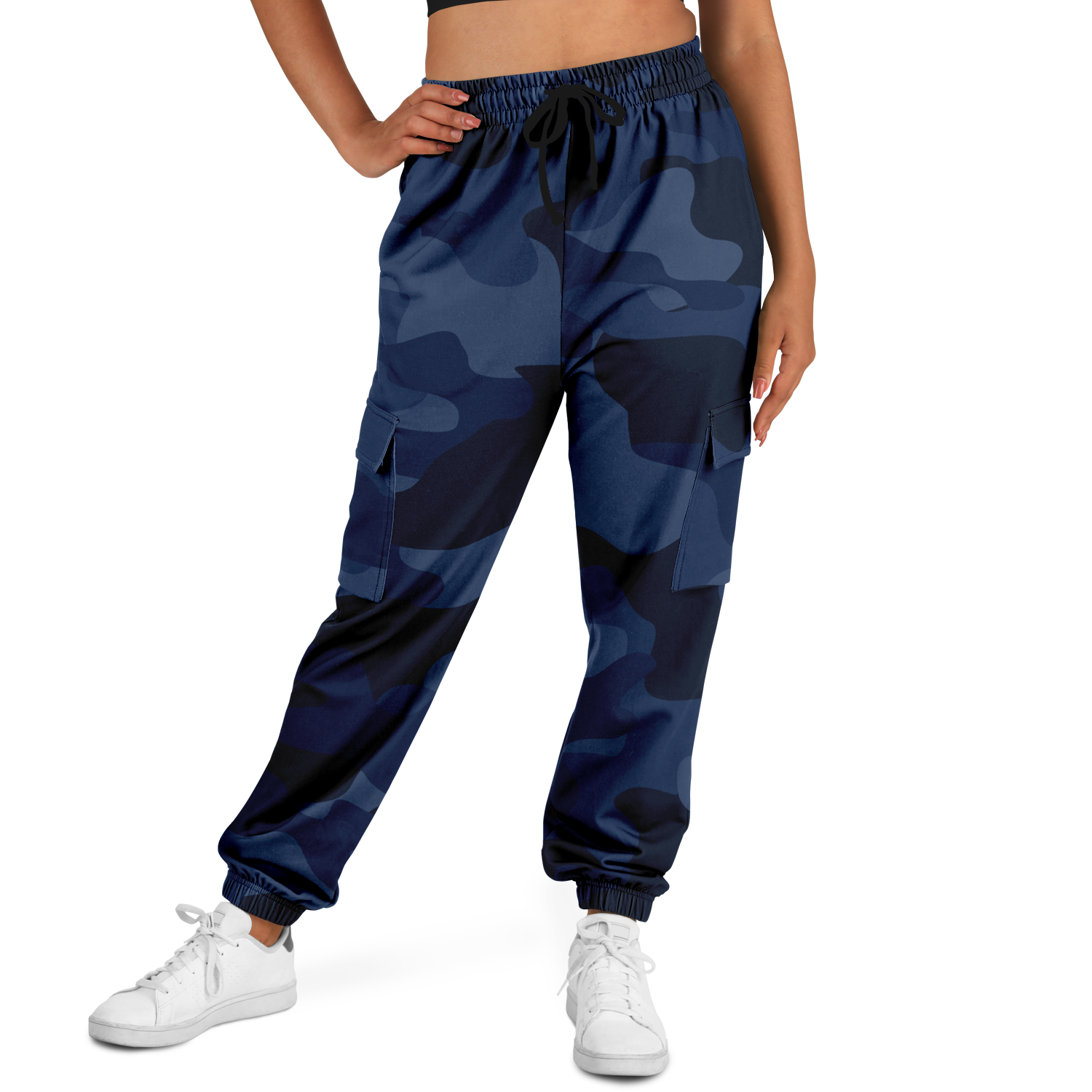 Camo Cargo Pants | Unisex | Deep Blue Camouflage