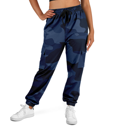 Camo Cargo Pants | Unisex | Deep Blue Camouflage