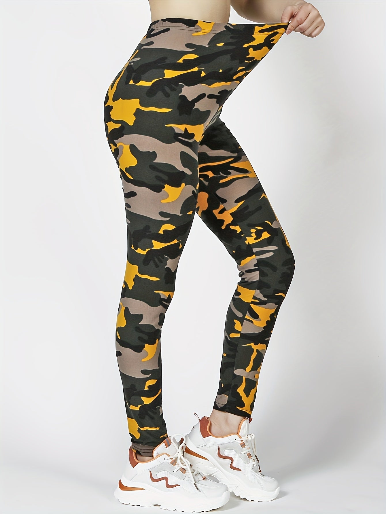 Leggings con estampado de camuflaje | Pantalones ajustados elásticos informales para uso diario