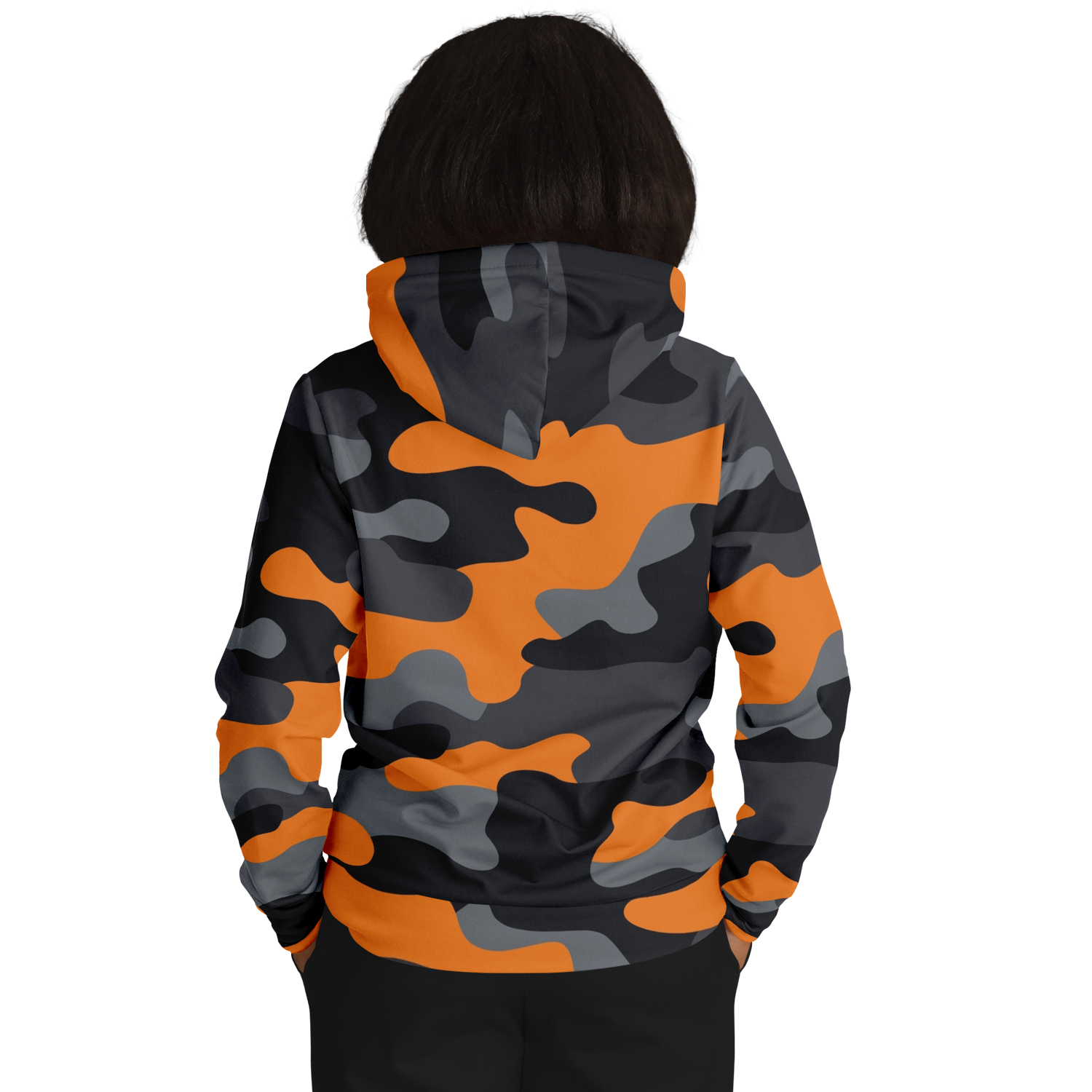 Camo Hoodie | Orange, Gray & Black Camouflage