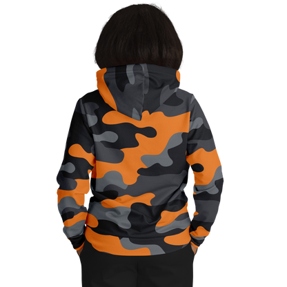 Camo Hoodie | Orange, Gray & Black Camouflage