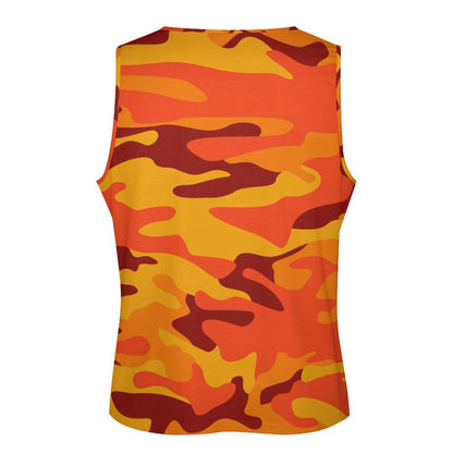 Camo Tank Top | Orange & Red Camouflage