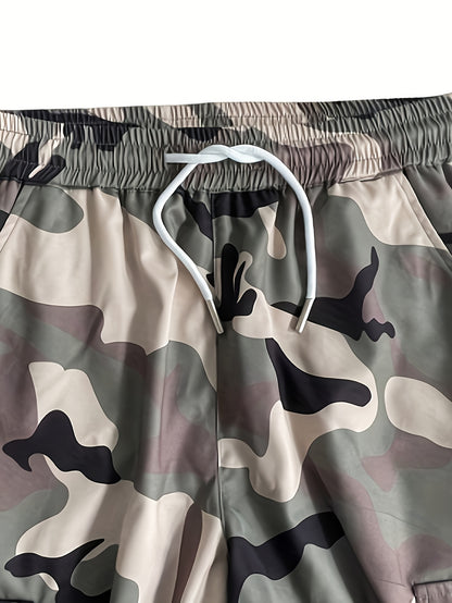 Pantalones cargo de camuflaje para hombre con múltiples bolsillos