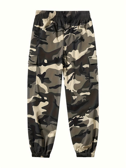 Cropped Camo Cargo Pants For Men