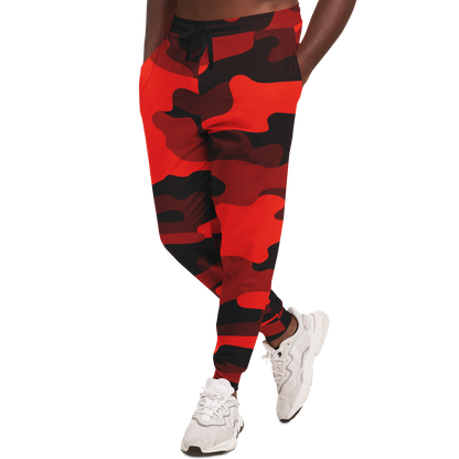 Camo Joggers | Unisex | Scarlet Red & Black