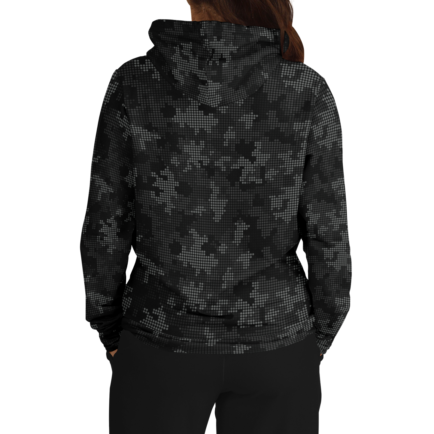 Black Camo Hoodie | Stylish Pixel Camouflage