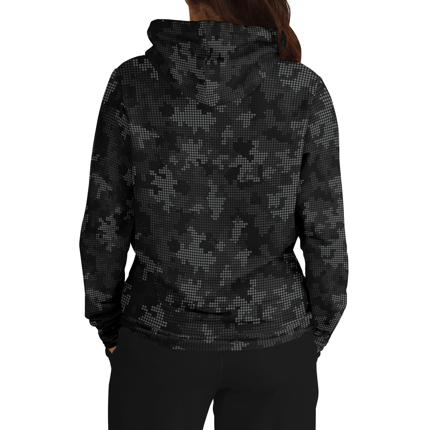 Black Camo Hoodie | Stylish Pixel Camouflage